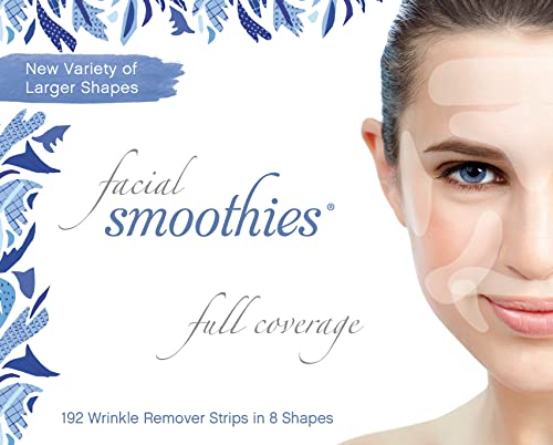 Facial Smoothies VARIETY Wrinkle Remover Strips - 160 anti-wrinkle patches in 6 shapes
