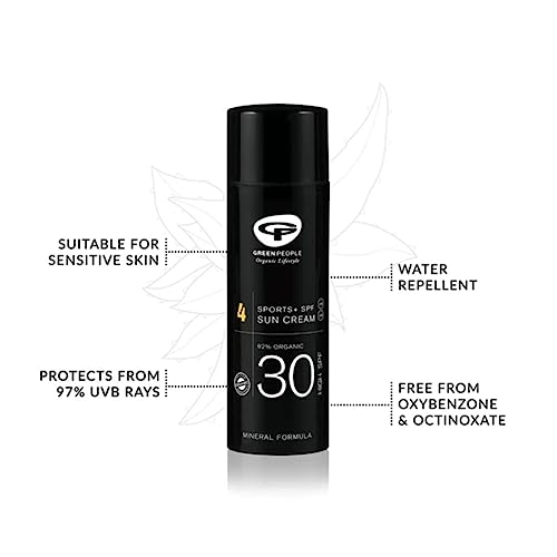 Green People for Men No.4 Sports+ SPF30 Sun Cream | Natural & Organic Men’s SPF Moisturiser for Face | Non-Greasy 100% Mineral Face Sunscreen | P