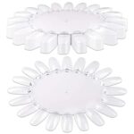 12 x Nail Colour Display Wheel Stand Gel Art Practice False Tips Palette Clear Tip Colour Fan Stick Starter Ring Clear DIY Polish Swatch Sticks f