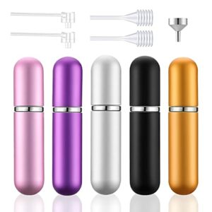 5PCS 5ml Perfume Atomiser Refillable Portable Mini Empty Travel Perfume Bottles Sets with Pipette,Perfume Diffuser Pump and Funnel Pump for Purse