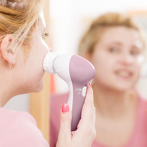 Facial Cleansing Brush Face Scrubber: CLSEVXY Electric Face Spin Cleanser Brushes with 7 Brush Heads for Deep Cleansing, Gentle Exfoliating, Remo