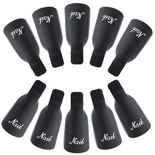 G2PLUS Gel Nail Remover Clips - 10 PCS Nail Polish Remover Finger Clips - Plastic Nail Soak Off Clips - for Removing Gel Nail Polish