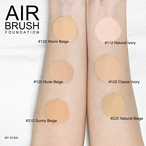 KYDA AirBrush Foundation Spray, Silky Foundation Makeup, High Coverage Smooth Creamy Finish, Lasting Lightweight Breathable, Moisturizing Makeup