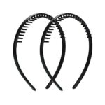 2Pcs Headband Mens Hair Bands for Men Women,Mens Hair Band Sports Non-Slip Sports Fashion Headband with Comb Shark Tooth Grip Hair Band for Daily