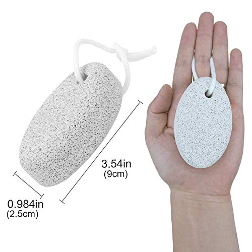 Pumice Stone 2Pcs, Natural Lava Pumice Stone for Feet/Hands/Body, White Calluse Remover/Foot Scrubber Stone for Dead/Hard Skin, Foot File for Men