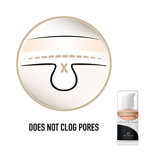Max Factor Colour Adapt Foundation, Oil Free, 45 Warm Almond