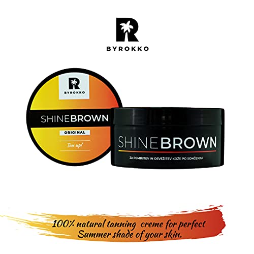 Byrokko SHINE BROWN Premium Tanning Accelerator Cream x 190ml Sunbed or Outdoor Sun Use Tan Up! & ALOE VERA Soothing Aftersun Gel Moisturiser x 2
