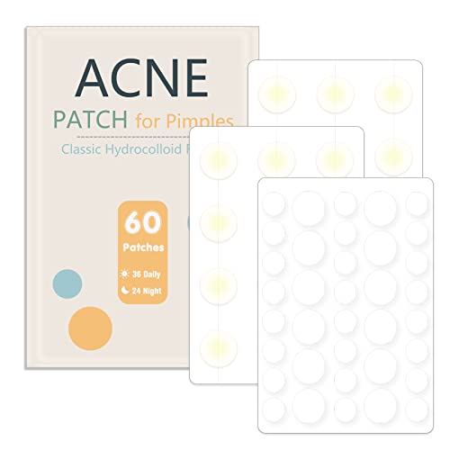 LacyMC 60 Patches Acne Patches,Size 8mm & 12mm,Hydrocolloid Dressing Cover,Dots for Spots Pimple Patches