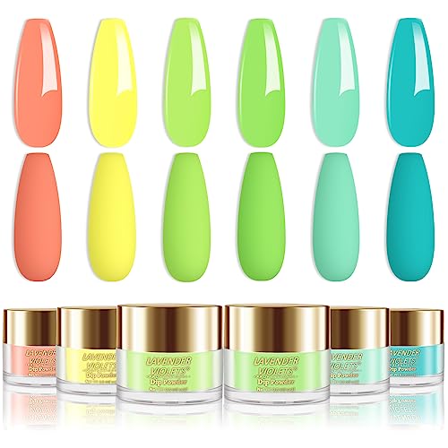 Lavender Violets Acrylic Dipping Powder System Essentials Kit 14ml Big Bottles Liquid Glue Set Steps 1-4 Base Coat Activator Top Brush Saver No N