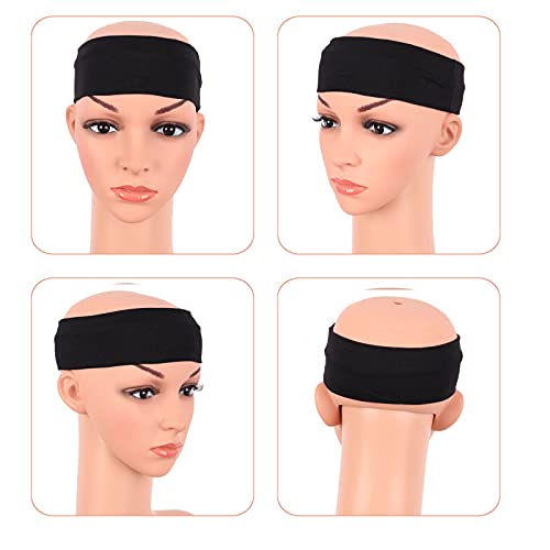 MapofBeauty 3 Pack Yoga Headbands Stretchy Cotton Head Band Hairwarp Sports Running Exercise Gym (Solid Color)