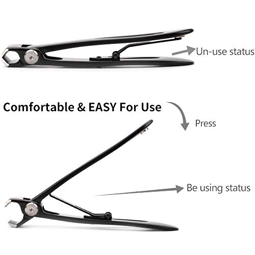 Nail Clippers 16mm Wide Large Jaw Opening for Thick Nail Stainless Steel Black Fingernail and Toenail Nipper Cutter Podiatry Trimmer Pedicure Man