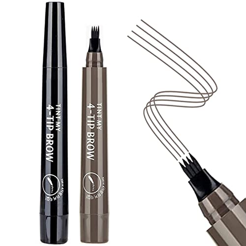 Eyebrow Pen,Eyebrow Pencil,Long-Lasting Eyebrow Tint,Brow Eye Brown Pencil with Fork Tip,Eyebrow Pencil Dark Brown,Brow Tint,Waterproof Eyebrow P