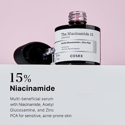 COSRX Niacinamide 15% Face Serum, Minimizing Pores & Sebums, Blemish Treatments for Discoloration, Dark Spots, Enlarged Pores, Anti-aging, 0.67 f