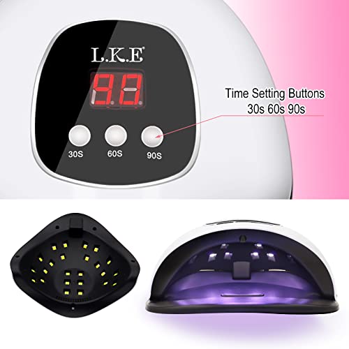 LKE LED UV Lamps for Gel Nails, UV Nail Lamp/Light Professional Faster UV Nail Dryer with 3 Timers, Automatic Sensor, Portable Nail Art Light for
