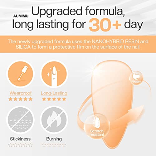 AUMIMU 15ml Gel Nail Polish Top and Base Coat- No Wipe Gel Top Coat and Base Coat Gel Nail Polish Set 15ml, Soak Off Nail Lamp Gel Polish Nail Ar