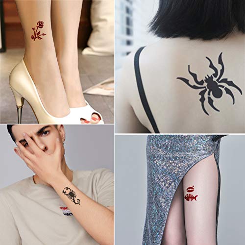 FOCCTS 353 Patterns Temporary Tattoo Stencils 18 Sheets Reusable Tattoo Stickers Removable Body Art Stencil Templates for Women Kids Teenager
