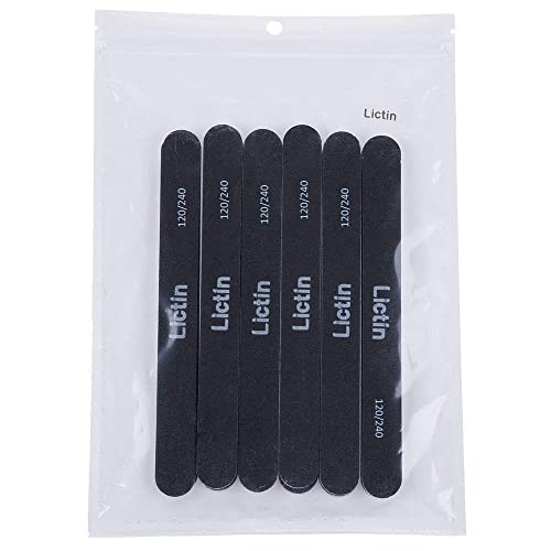 Lictin Pack of 16 Professional Nail Files Double Sided Emery Board (120/240 Grit) …