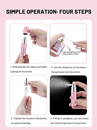 BELEVO Travel Perfume Atomiser Refillable 3 Pcs Perfume Travel Bottle For Toiletries 5 Ml Refillable Perfume Bottle Mini Spray Bottle Suitable Fo