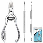 CANDURE Nail Clippers Cutters Nippers for Thick Toenails Plus Nail Clippers for Fingernails Podiatry Instruments Clippers with Ingrown Toe Nail F