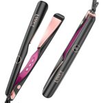 LANDOT Hair Straighteners and Curlers 2 in 1, Twist Flat Curling Iron Pro Multi-Styler for Curl/Wave/Straighten Hair