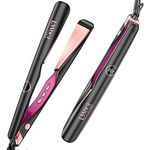 LANDOT Hair Straighteners and Curlers 2 in 1, Twist Flat Curling Iron Pro Multi-Styler for Curl/Wave/Straighten Hair