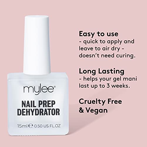 Mylee Nail Prep Dehydrator 15ml - Preps for Flawless Gel Polish Application with Ease and Reduces Lifting for Longer Lasting Manis, Gel Polish Bo