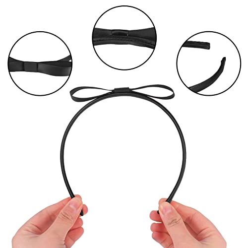 RosewineC 2 Pcs Girls Bow Headband, Bow Clip Hair Set Vintage Headbands Knot Hairband Hair Accessories for Women and School Hair Accessories for