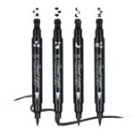 Yuccer Star Heart Eyeliner Stamp Waterproof Liquid Eyeliner Pen Black Long Lasting Double Ended Eyeliner Pencil Make Up Eye Liner (Star+Moon+Hear
