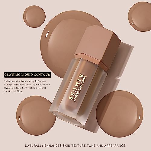 KIMUSE Soft Liquid Contour Stick, Glow Liquid Cream Bronzer, Weightless, Long-Wearing, Smudge Proof, Natural-Looking, Blendable, Bronzer Makeup (