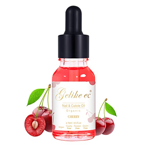 Gelike ec Organic Cuticle Nail Oil 15ml Vitamin B& E Essential Oil Moisturize with Convinient Dropper Design, Nail Cuticles Oils Treatment Damage