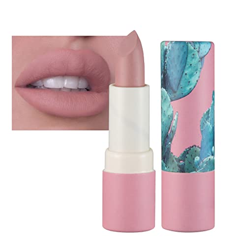 Matte Lipsticks for Women Long Lasting,Waterproof Moisturizer Pink Lipstick Non Stick Cup Velvet Lipstick,Not Fade Matte Lip Gloss,Tinted Lip Bal