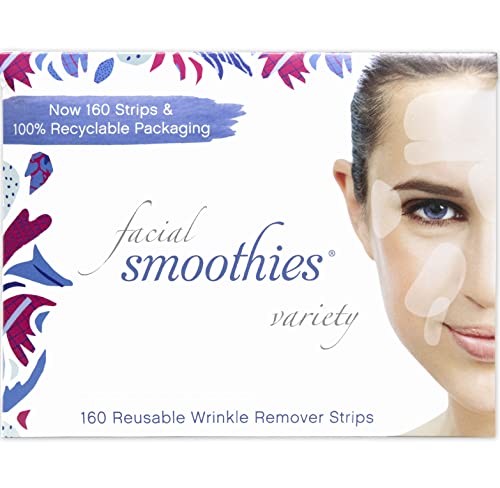 Facial Smoothies VARIETY Wrinkle Remover Strips - 160 anti-wrinkle patches in 6 shapes