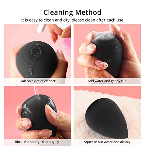 Beauty4Better Luxury Cosmetic Non-Latex Soft Vegan Face Makeup Applicator Sponge (Pack of 1) Colour - Black - for Blending Liquid Foundation Crea