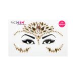 Face Gems Face Jewels Adhesive Glitter Jewel Tattoo Sticker Festival Rave Party Body Make Up Body Jewels (Gold AW172)