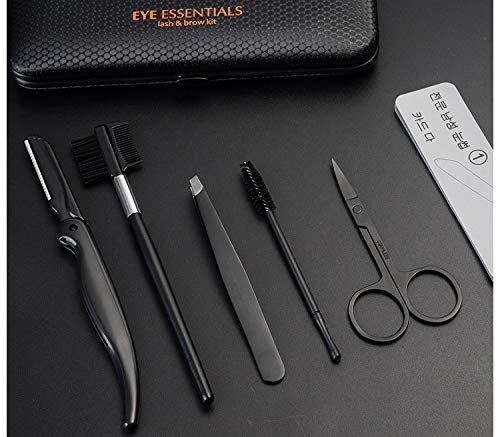Eyebrow set Eyebrow grooming kit eyebrow brush eyebrow tint kit-Stainless Steel eyebrow kit with Tweezers, Scissors, Brow Groomers & Lash Combs,