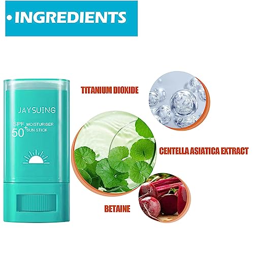 Spf50 Moisturiser Sunscreen Stick, 20g Korean Sunscreen Stick for Face, Invisible Stick Sunscreen Cream, Water Resistant Long Lasting Facial Sun