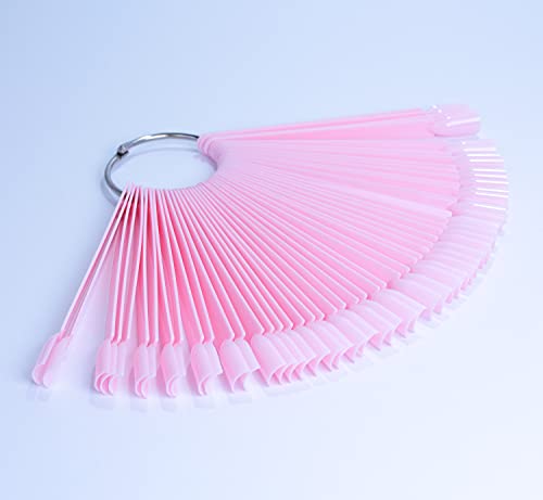 Apex® Professional 50pcs Nail Colour Display Ring, Swatch Sticks, Pop Sticks, Nail Art Palette Tip Wheel Display (Natural)