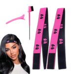 2PCS Elastic Bands for Wig,Adjustable Wig Band Elastic Headband Edge Laying Band with 1Pcs Hair Edge Brush,3cm Width Wig Melt Band for Fixed Keep