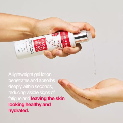 Hada Labo Tokyo - Super Hydrator Lotion with 3 types of Hyaluronic Acid, Lightweight Gel, Super HA, Age 18-30, 150ml bottle (Pack of 1)
