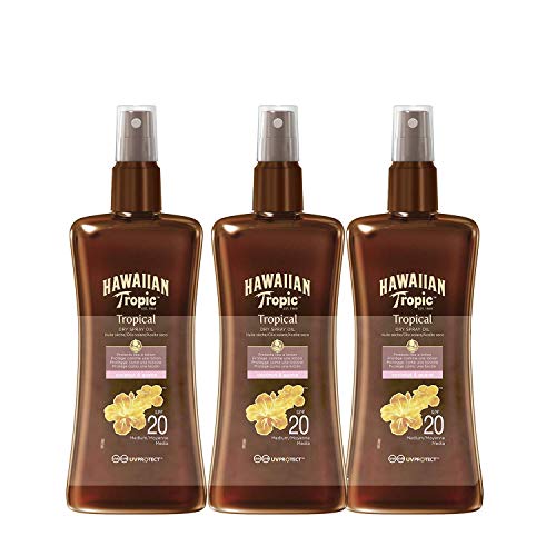 Hawaiian Tropic Protective Dry Spray Oil Coconut & Guava SPF20, 3units, 200ml