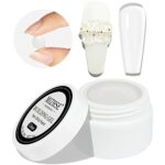 MIZHSE Clear Solid Sculpture Builder Gel Non-Stick Hand Nail Extension Gel Nail Strengthen Hard Gel 15g for Nails Art