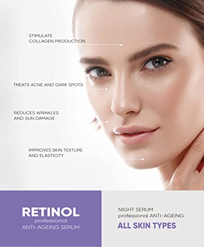 Perfect Look London Retinol Serum for face with Hyaluronic Acid, Advanced Anti Aging and Wrinkle High Strength Formula with Vitamin A/Retinoid Fa
