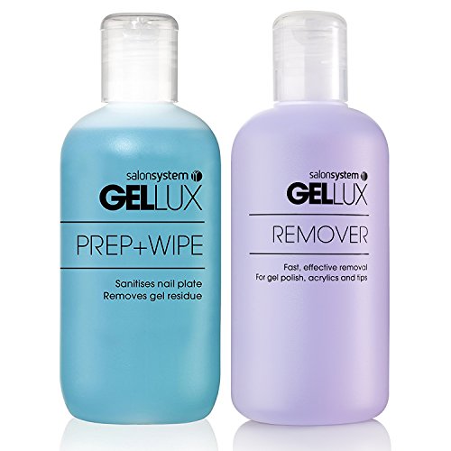 Salon System Gellux Profile Ultra Violet Gel Systems Prep Plus Wipe and Remover Acetone 250ml