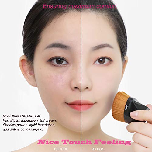 LABOTA 3 PCS Foundation Brush Liquid Brush Make up Brush with Synthetic Dense Bristles,Petal-Shaped Foundation Brush,for Blending Liquid, Cream o