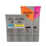 LifeJacket Family Pack - x1 Daily Protection, x1 Daily Repair, x1 SPF 50+, x1 SPF 30 Sun Gels 200ml - Moisturiser Gift Set for Men with SPF Facto