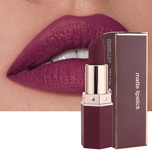 Lipstick, Matte Lipsticks For Women Long Lasting Pink Red Lipstick, Waterproof Natural Nude Moisturizing Hydrating High Pigmented Smooth Velvet T
