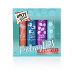 Dirty Works Feed My Lips, Lip Balm Set, 4 x 4g Lip Salve Tubes Gift Set, Various Flavours, 4 g (Pack of 4)