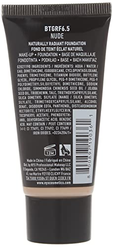 NYX Professional Makeup Born to Glow Radiant Foundation, Iridescent Finish, Buildable Medium Coverage, Vegan Formula, Shade: Nude