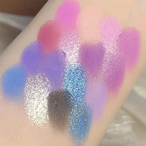 Purple Eyeshadow Palette, 16 Colour Glitter Matte Eye Shadow Pallets For Women, Long Lasting Blue Purple Highly Pigmented Eye Shadow Waterproof B