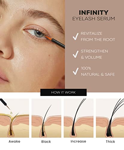 Perfect Look London Organic Eyelash Serum INFINITY Experience Rapid Lash Growth for Longer, Fuller, Thicker Lashes and Brows The Ultimate Enhance